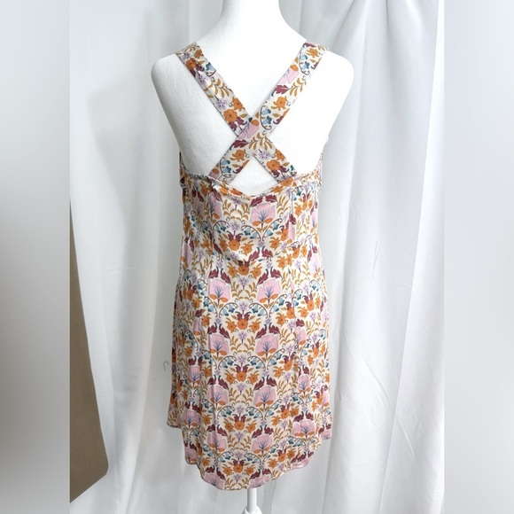 NWT Free People “Sasha” Relaxed Fit Flower Print Mini Dress With Sweetheart Neck - Picture 9 of 15